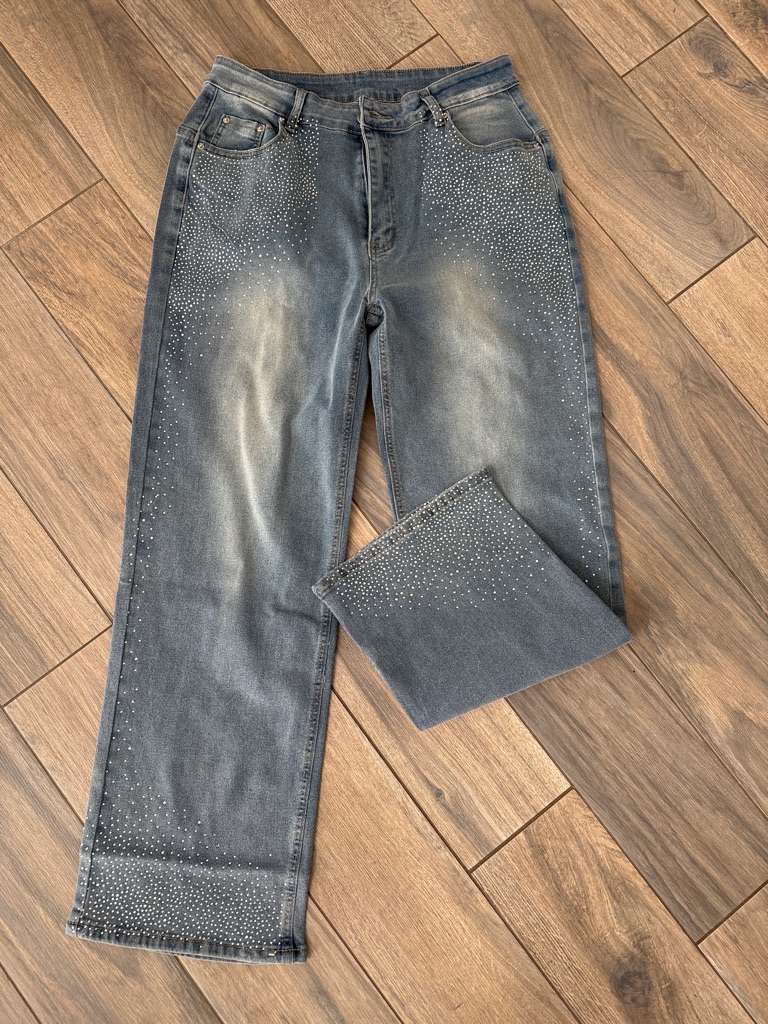 Women’s Embellished Wide-Leg Jeans